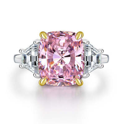 Cushion Shaped Blue Sterling Silver Ring