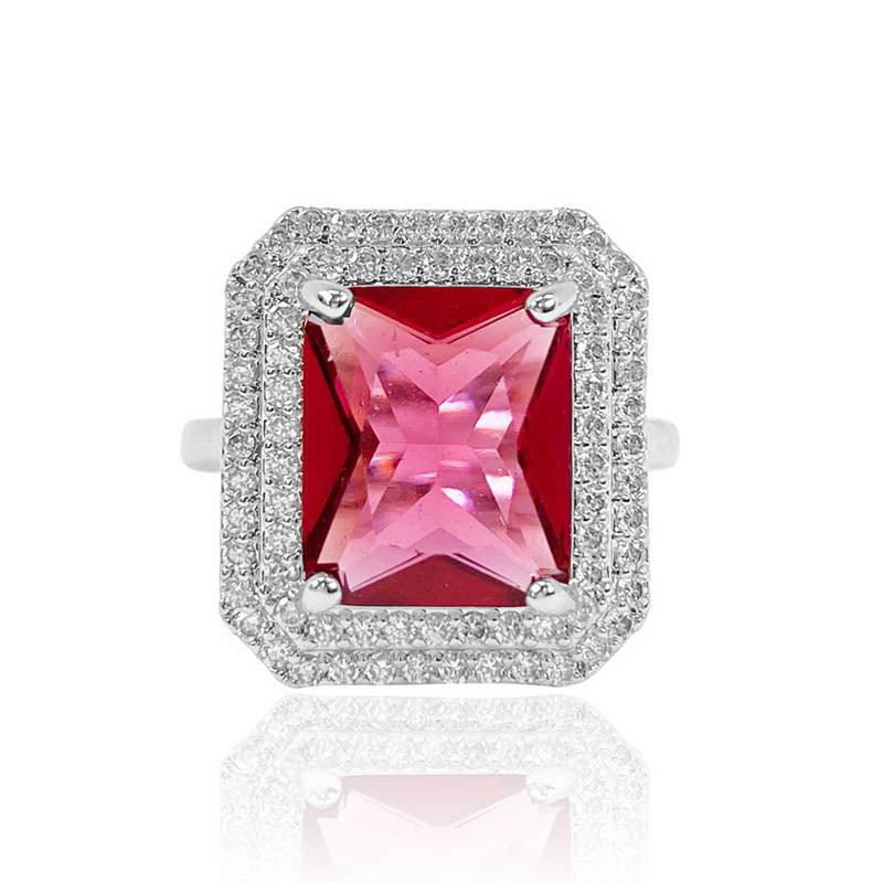 Ruby Radiant Shaped Cut Open Ring