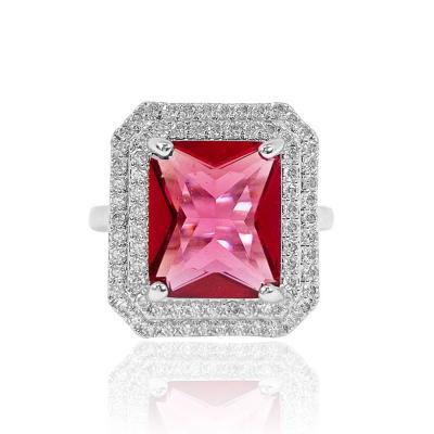 Ruby Radiant Shaped Cut Open Ring