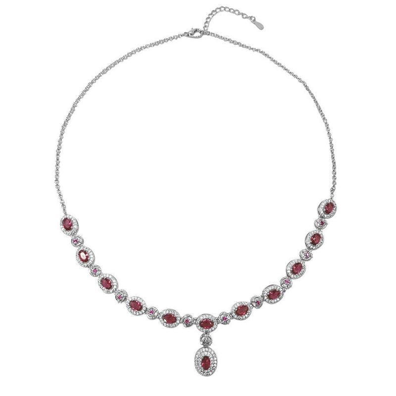 Ruby Red Oval Cut Necklace