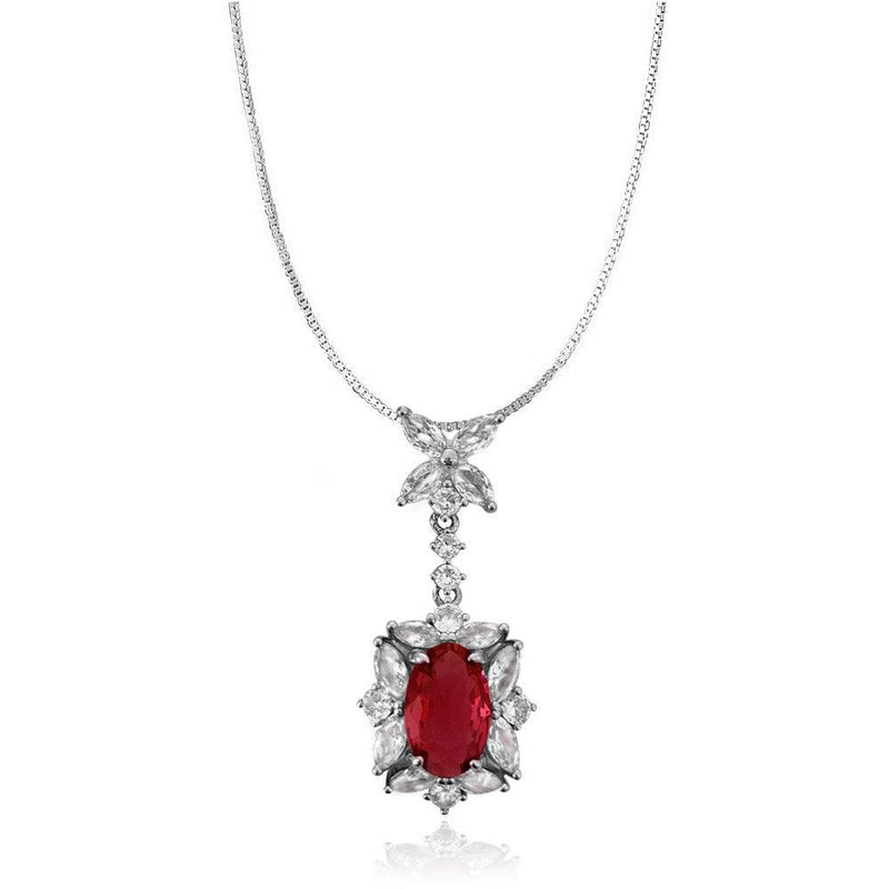 Oval shaped Ruby Pendant Necklace