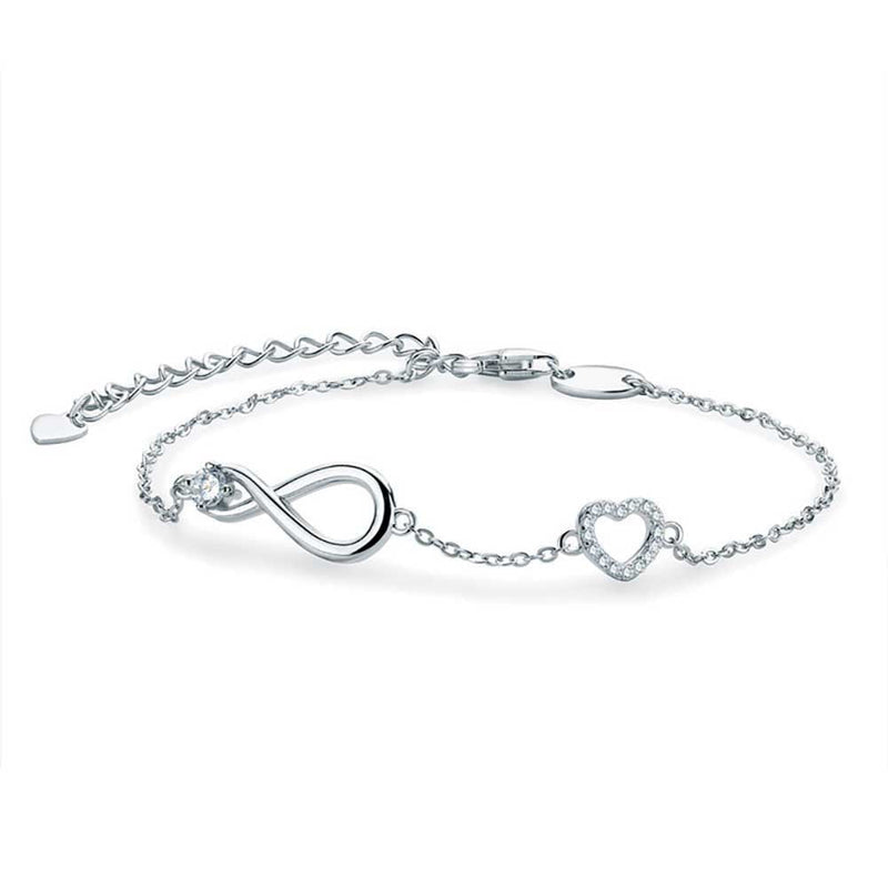 Oval Shaped Cut Infinite Symbol Moissanite Sterling Silver Bracelet
