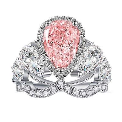 Crown Sparkling Pear Shaped Ring