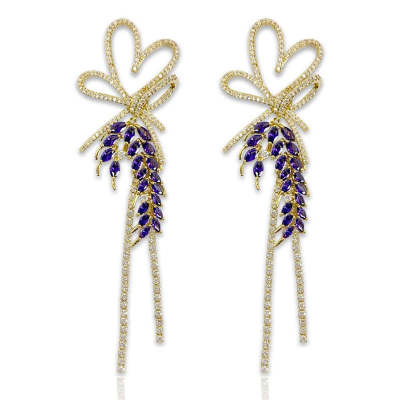 "Wisteria Goddess" Bow Design Earrings