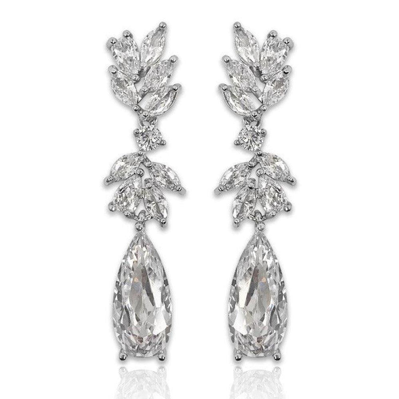 Leaf Element Pear Shaped Cut Earrings