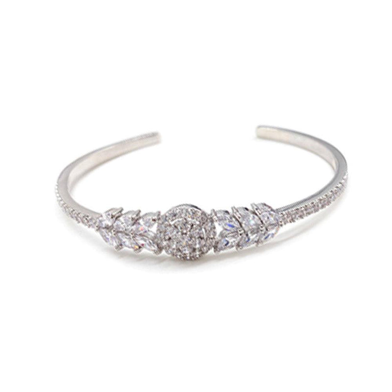 Wheat Element Marquise Shaped Cut Open Bracelet