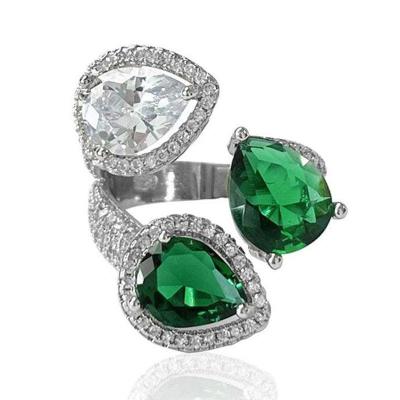 Pear Shaped Emerald Open Ring