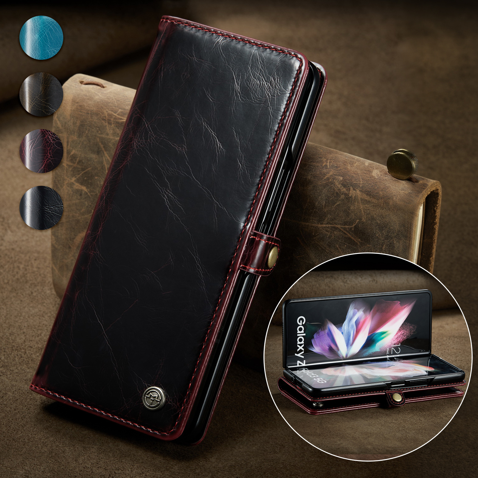 Fold 3/4 mobile phone leather case 