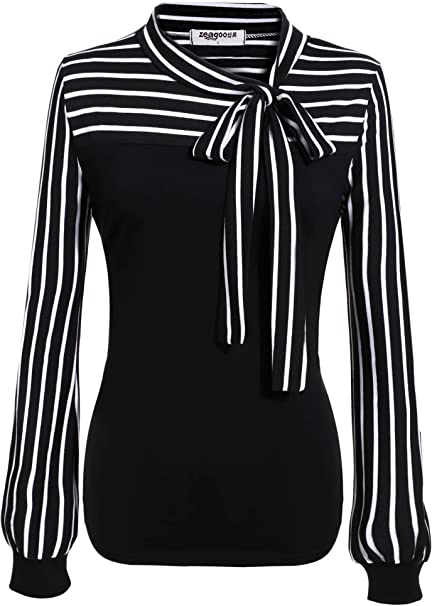 Ladies Lace-Up Long Sleeve Suit Shirt