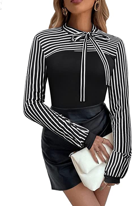 Ladies Lace-Up Long Sleeve Suit Shirt