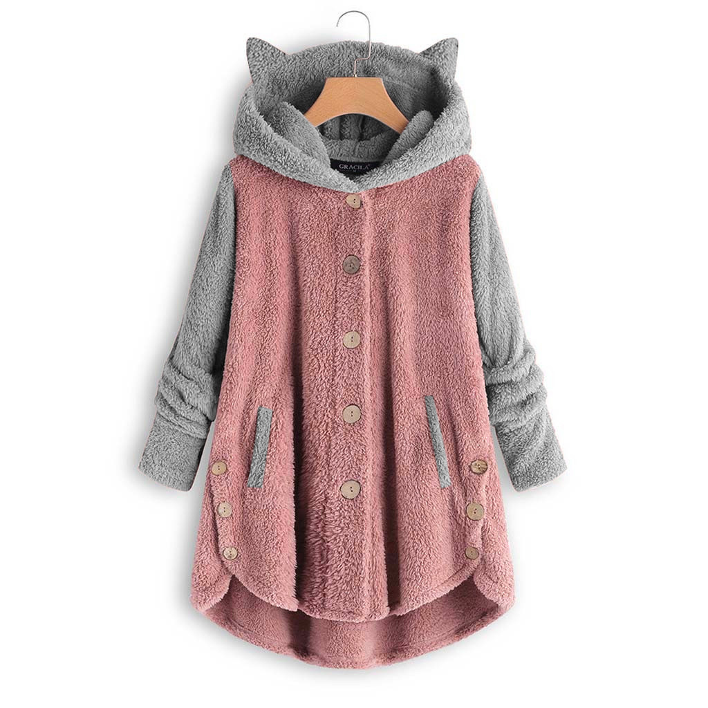 Plush Color Block Coat