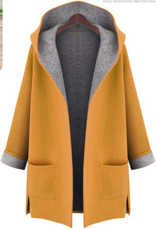 Candy-colored plus-size women's loose cardigan woolen windbreaker coat