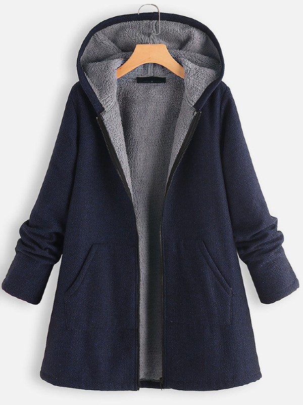 Fleece Thickened Hooded Jacket