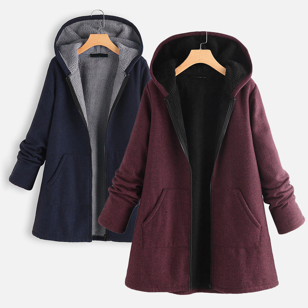 Fleece Thickened Hooded Jacket