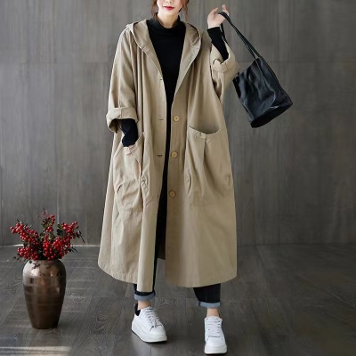 2023 Nový ležérní kabát s kapucí s kapucí plus velikosti