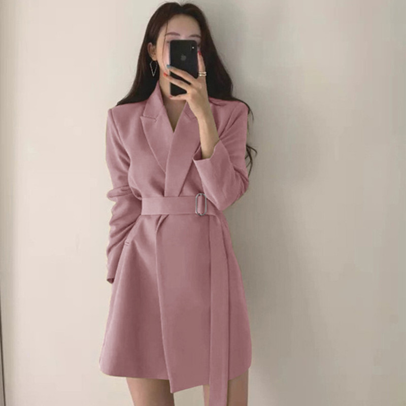 Belted Korean Style Casual Temperament Suit Jacket