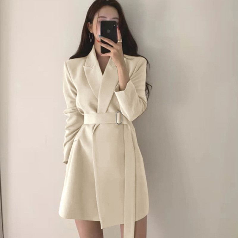 Belted Korean Style Casual Temperament Suit Jacket