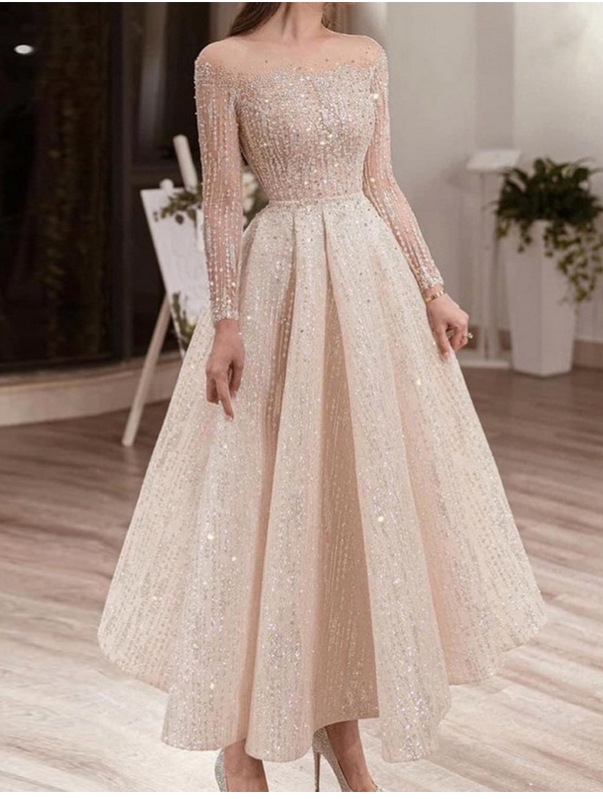 2023 New Fashion Sequin Tulle Prom Dress