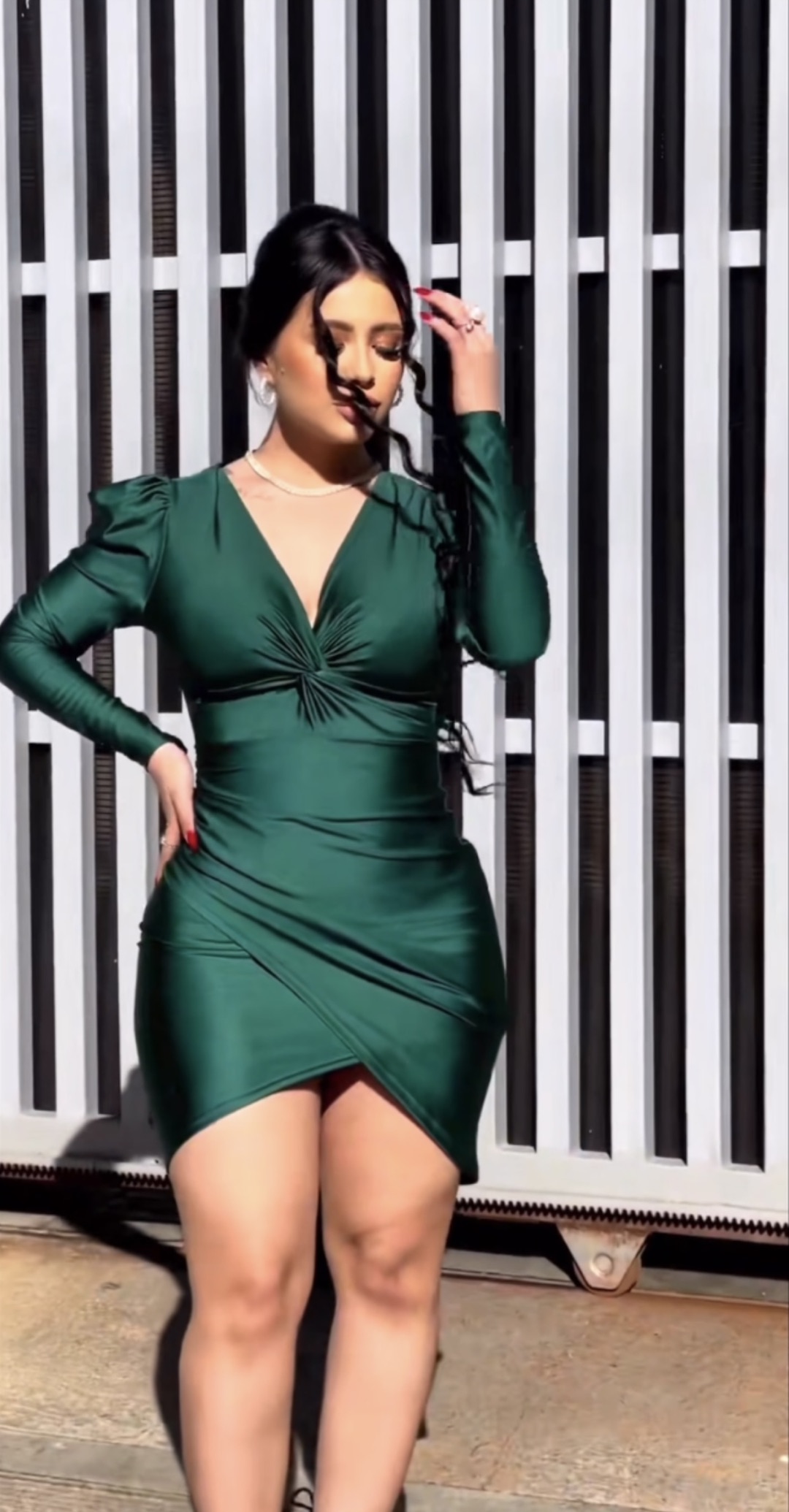 2023 New Fashion Green Satin Evening Dress