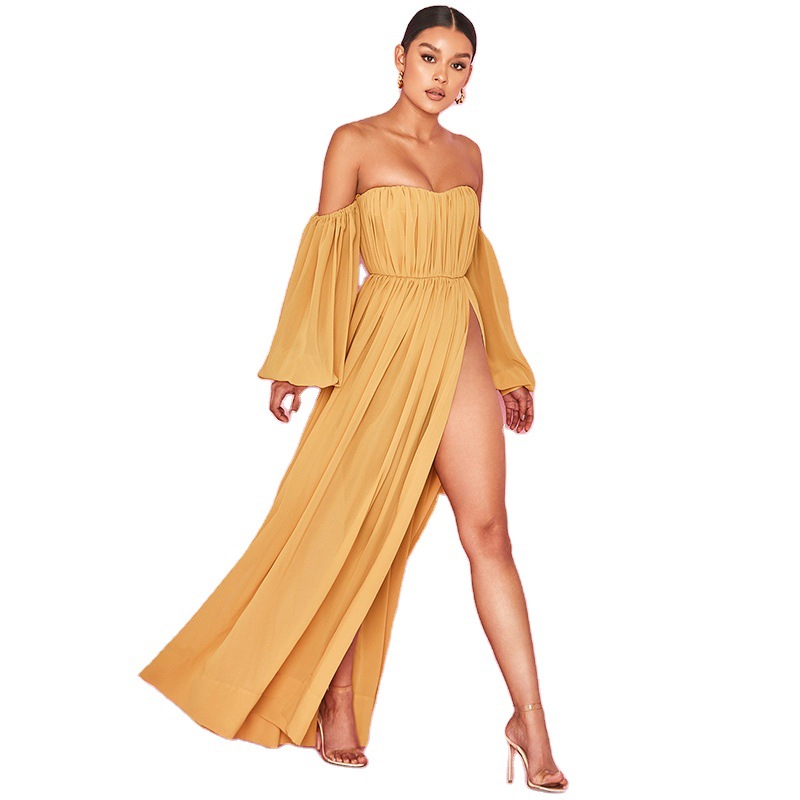 Long sleeved pleated dress