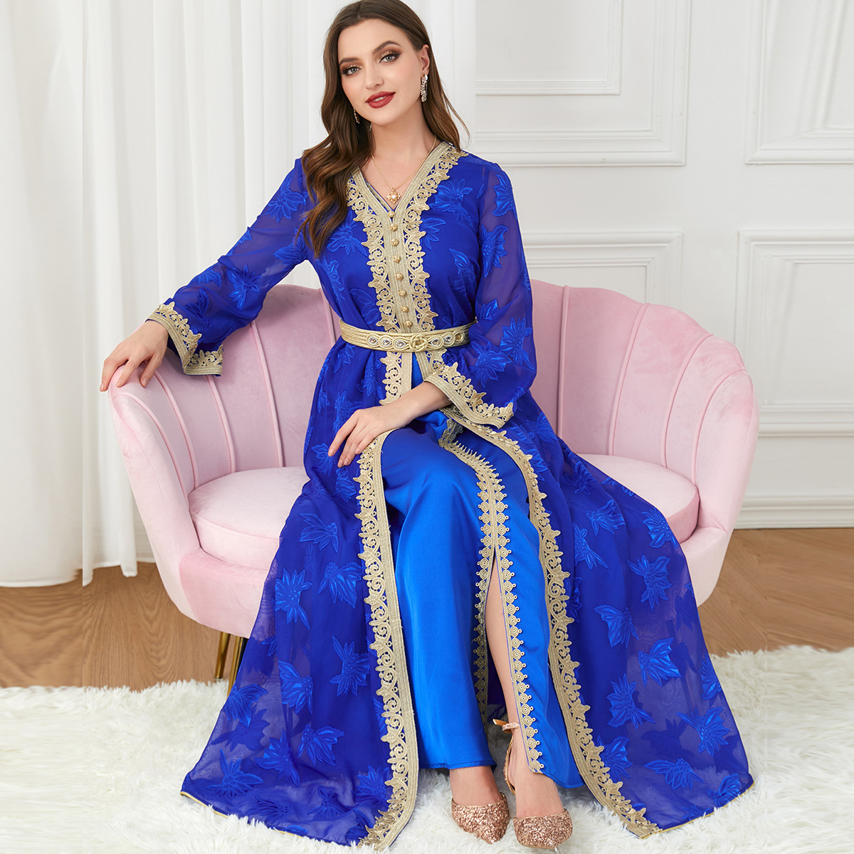 2023 New Fashion Elegant Tulle Arabian Dress Set