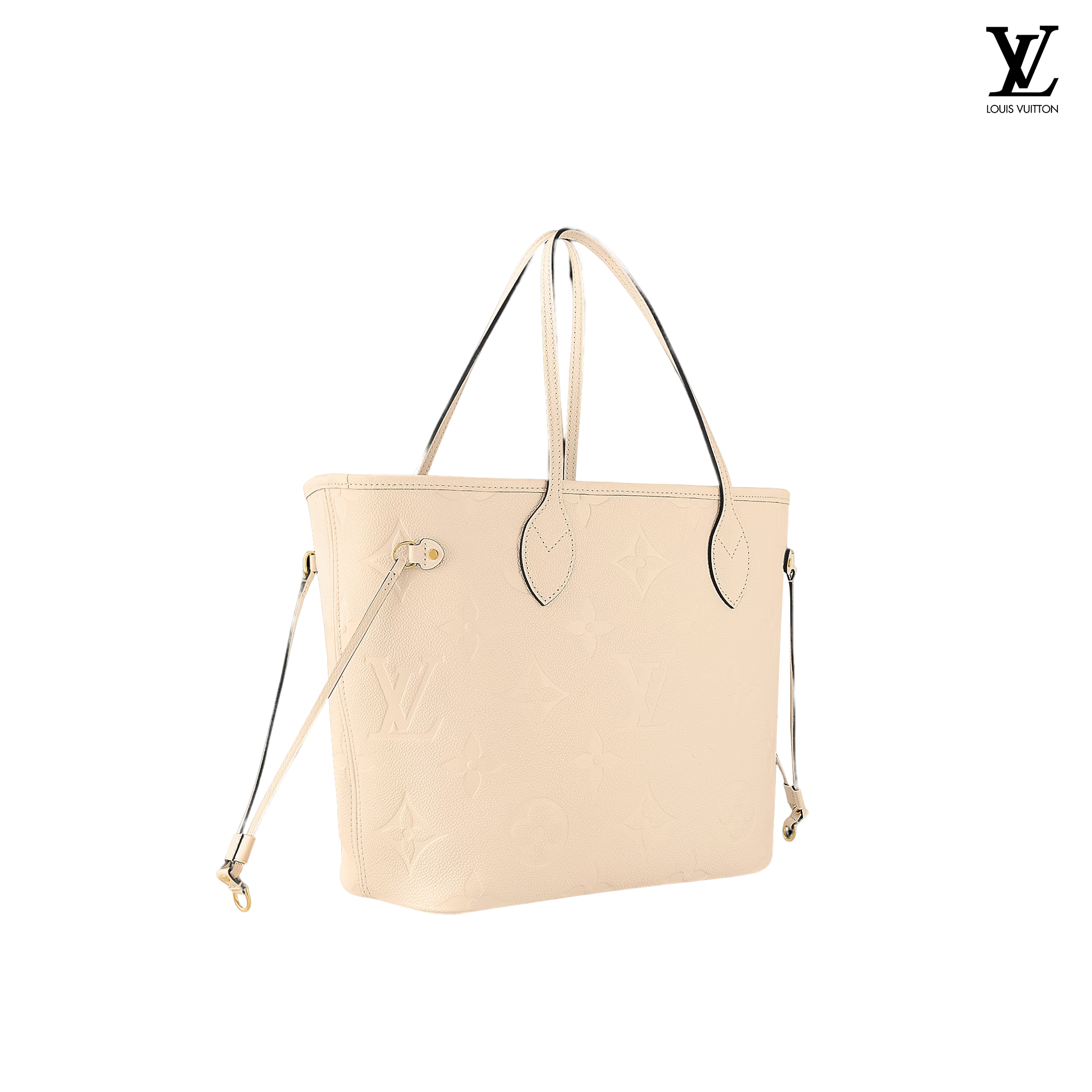 Louis Vuitton Neverfull MM White Shoulder Bag