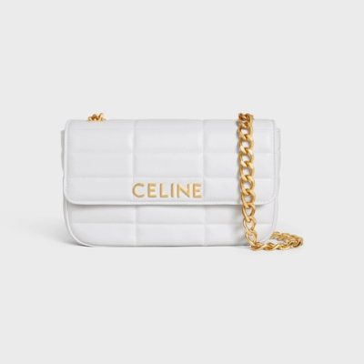 CELINE-Chain Shoulder bag in quilted calfskin MATELASSE Plain color