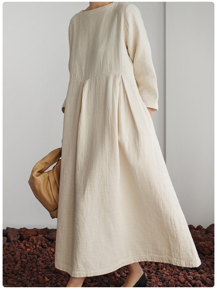 Cotton and linen loose dress