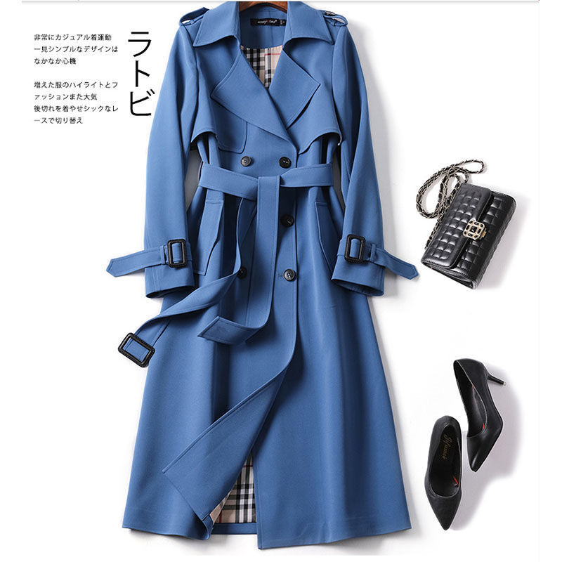 British style trendy over-the-knee coat