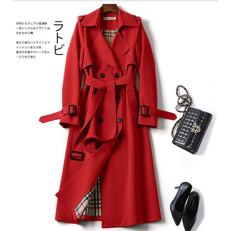 British style trendy over-the-knee coat