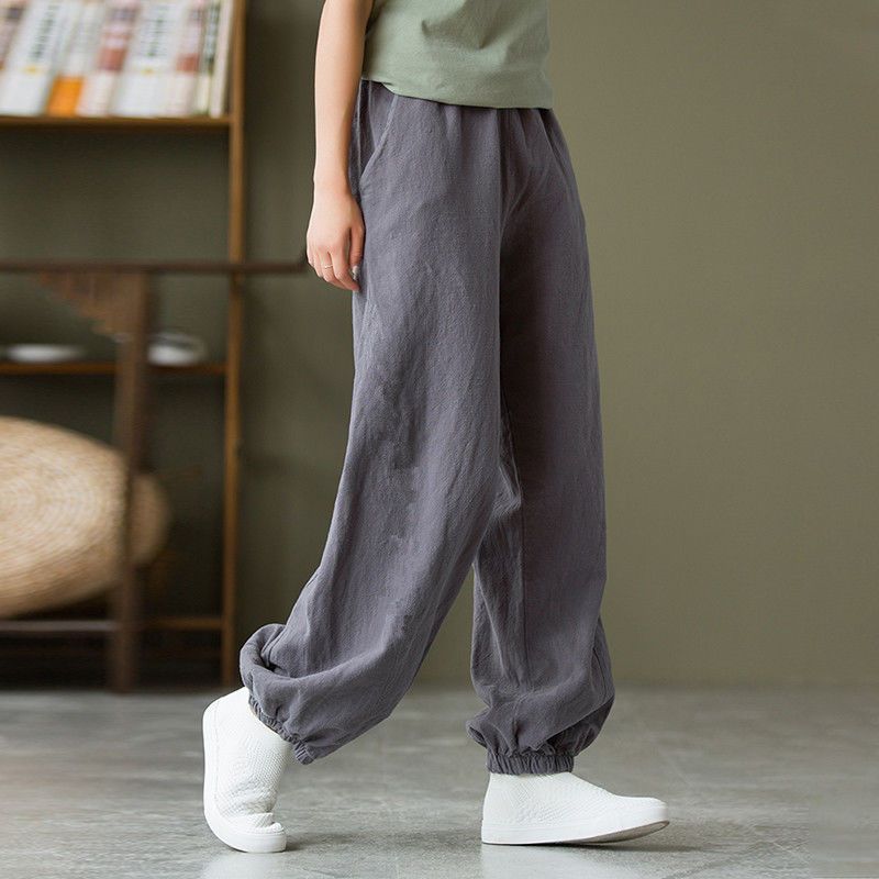 Comfortable and breathable cotton linen balloon pants