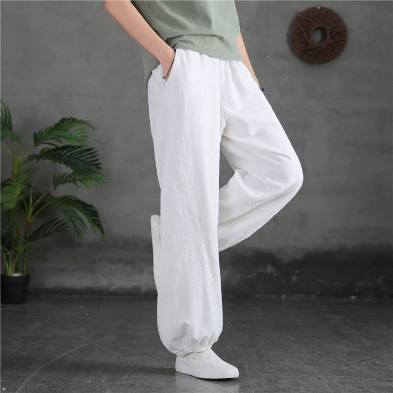 Comfortable and breathable cotton linen balloon pants