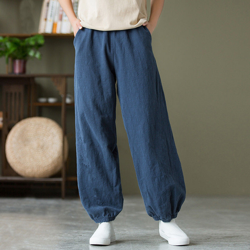 Comfortable and breathable cotton linen balloon pants