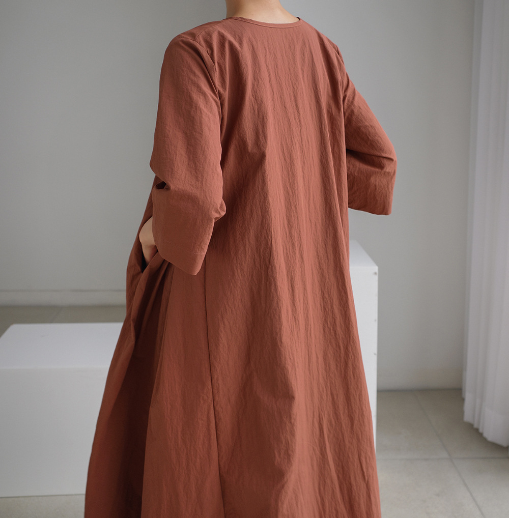 plus size slim cotton linen  dress
