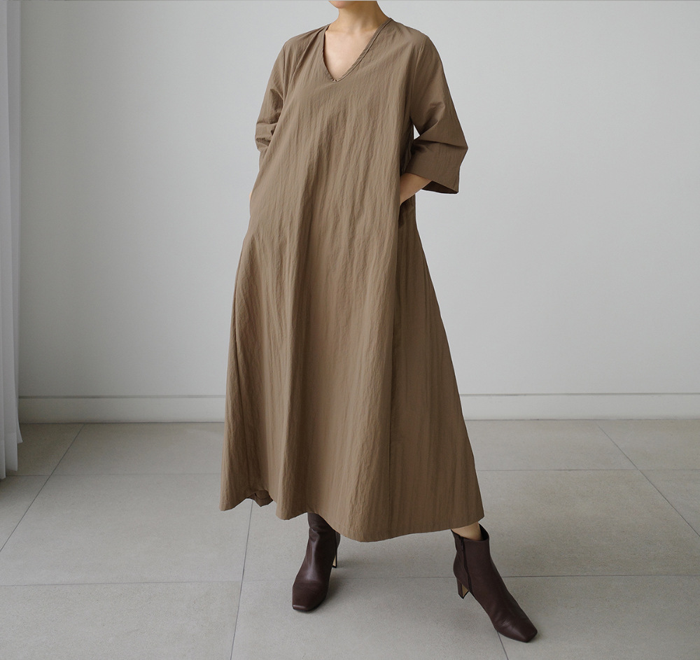 plus size slim cotton linen  dress