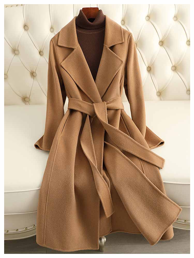 Slimming Double-faced Wool Cashmere Coat