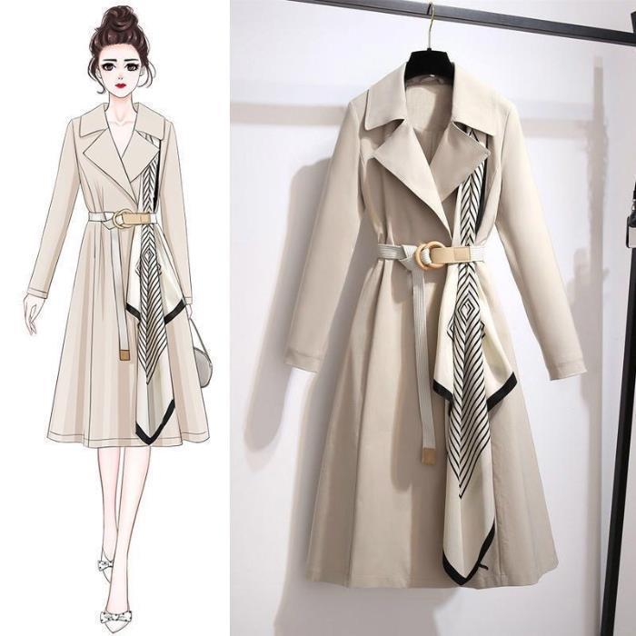 Early autumn classic long trench coat