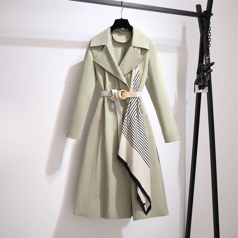 Early autumn classic long trench coat