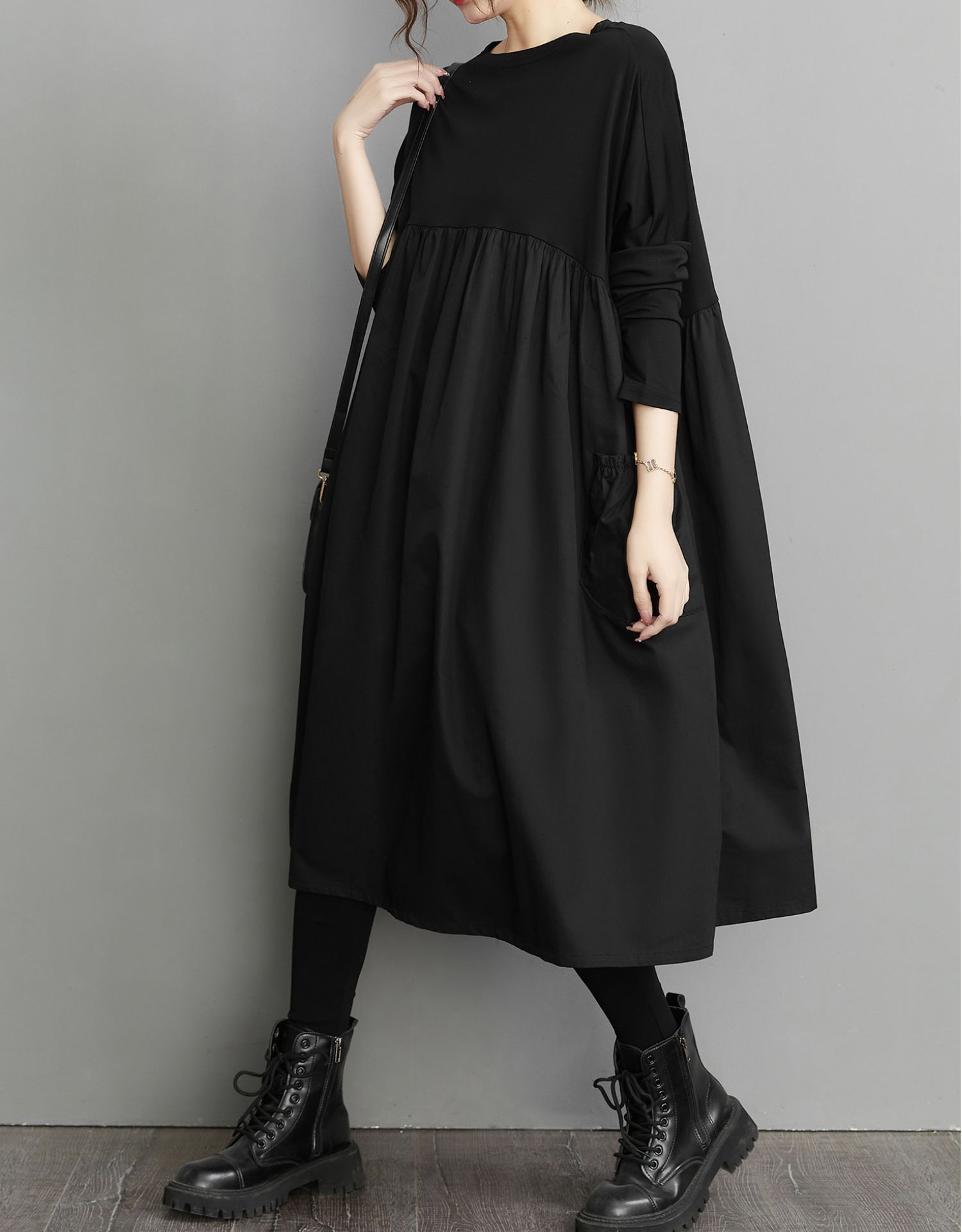 2023 Autumn Splicing High Waist Vintage Plus Size Dresses