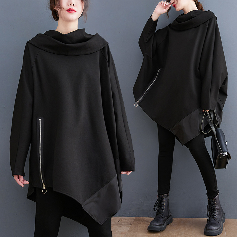 New In Pullover Long Sleeve Irregular Mid-Length Sweatshirt