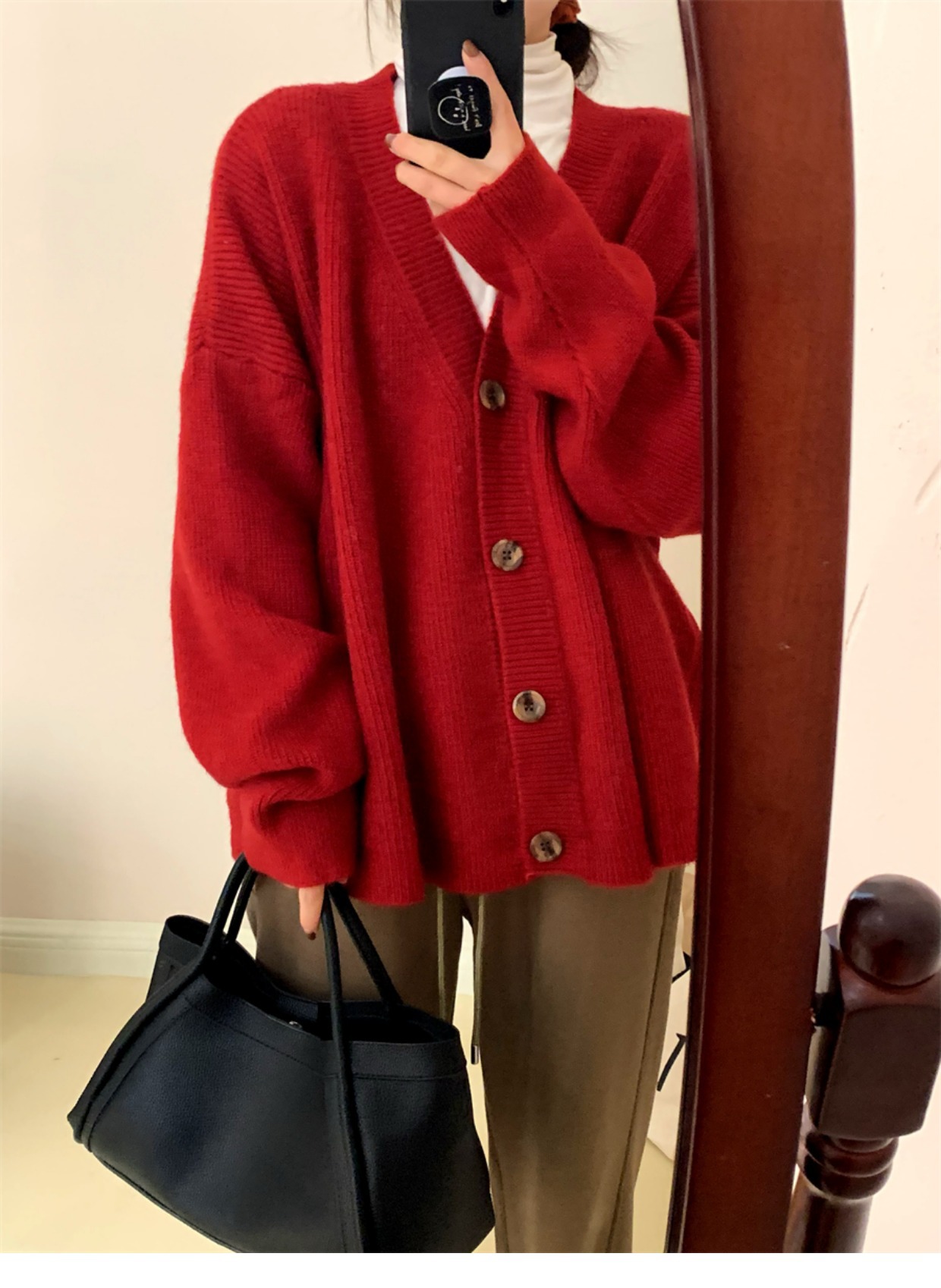 Solid color simple casual sweater jacket