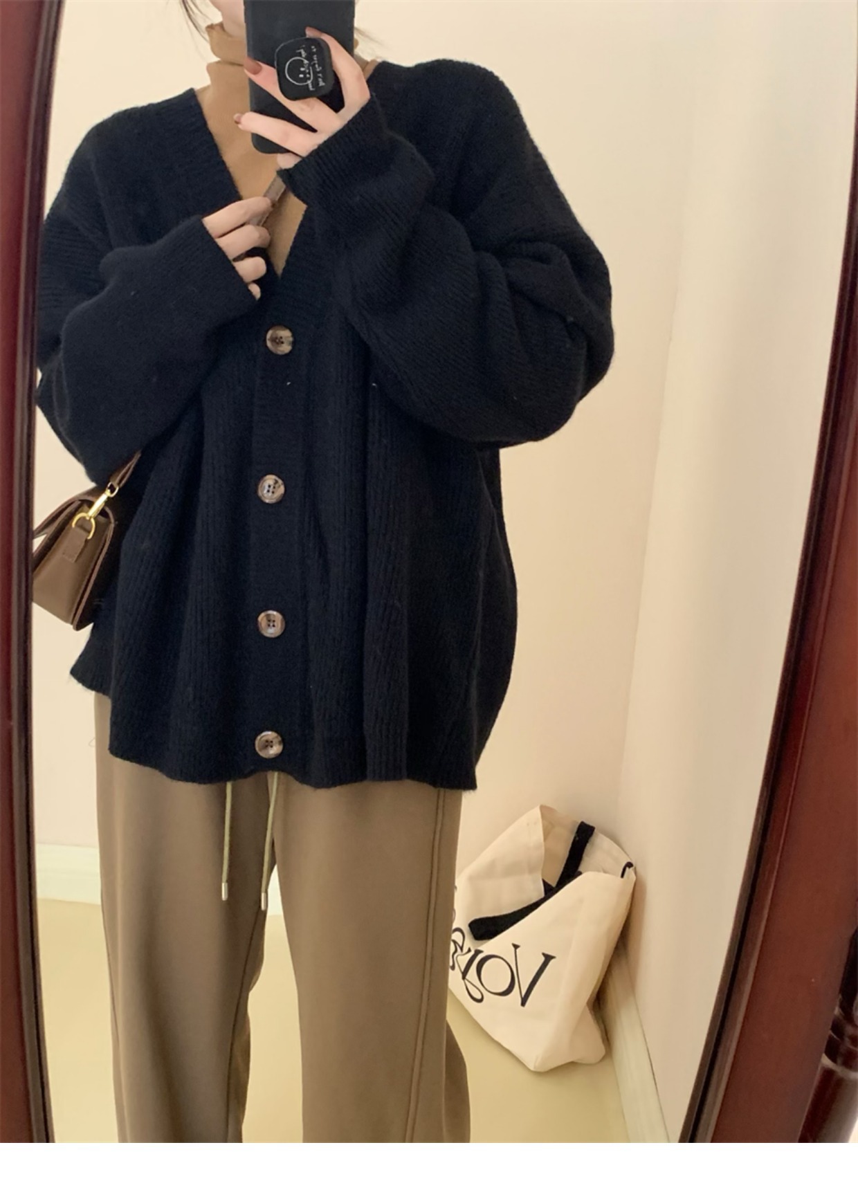 Solid color simple casual sweater jacket