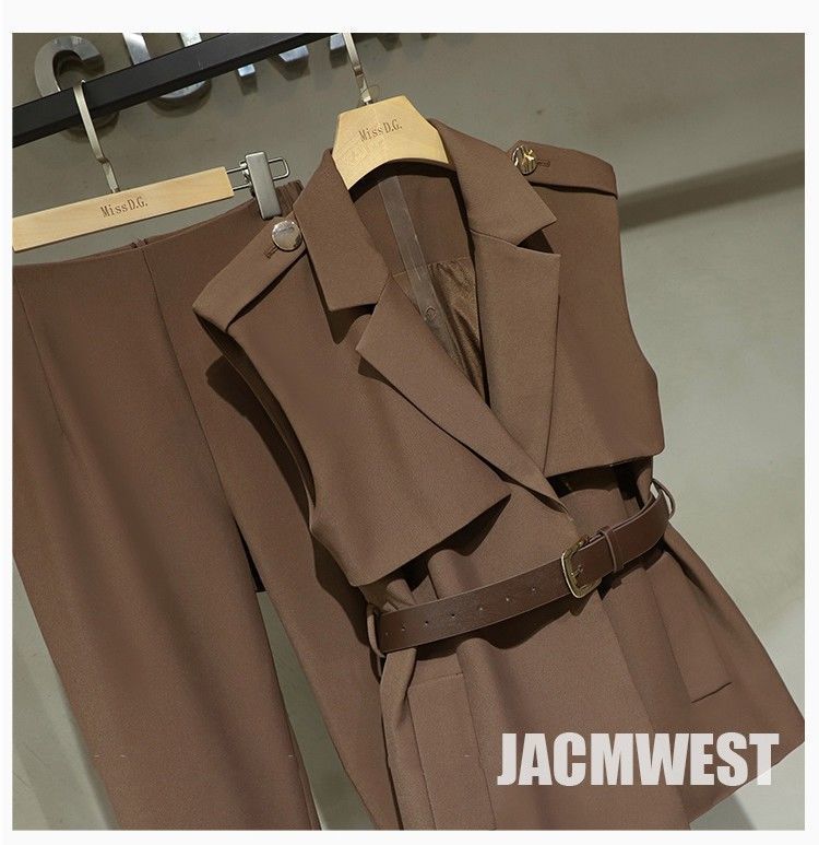 Forms of sleeveless suit collar jacket three -piece suit