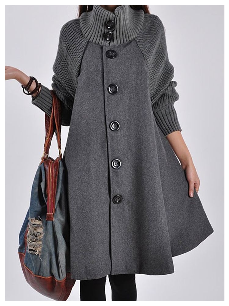 2023 New Large Size Medium-length Loose Tweed Coat