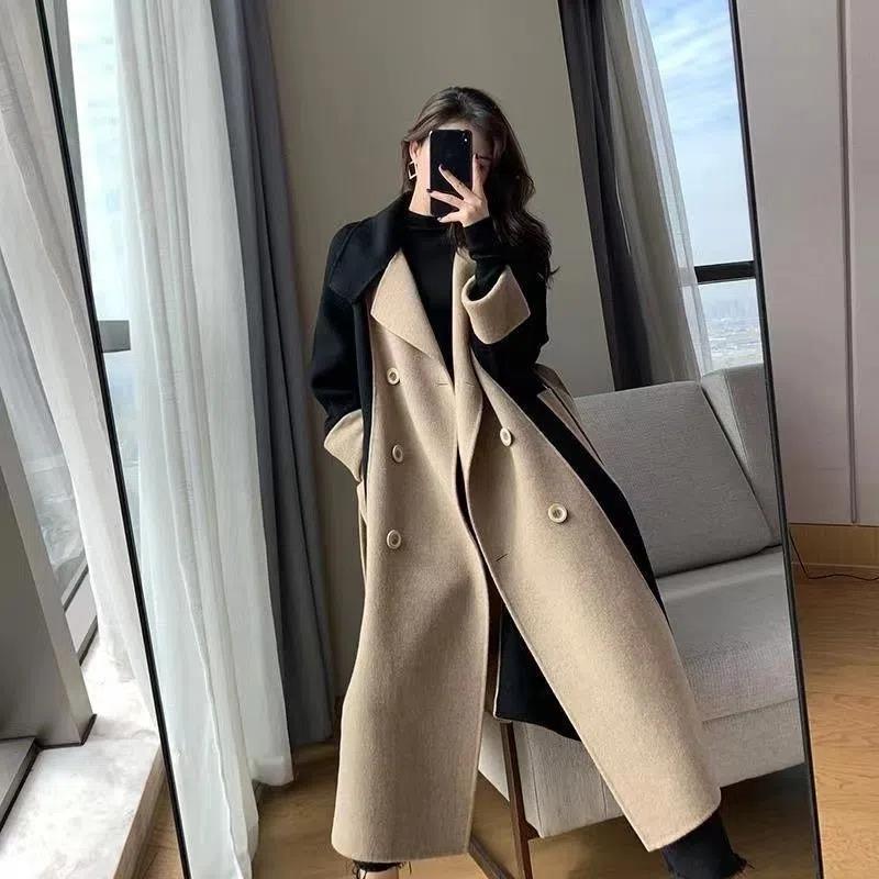 2023 New High-class Sense Of Color Collision Hepburn Style Tweed Coat