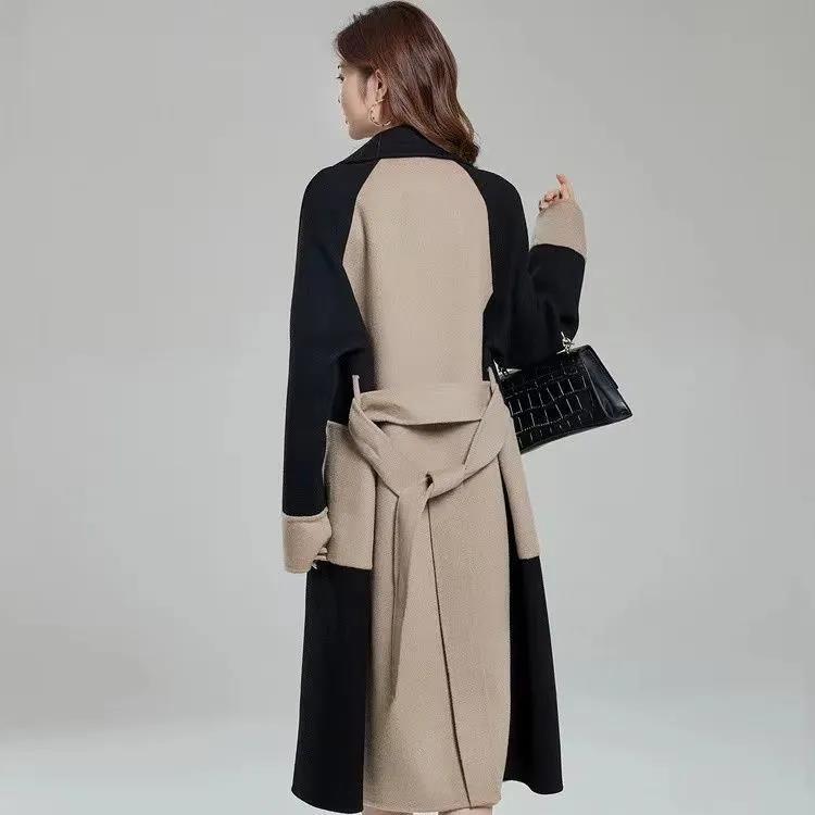 2023 New High-class Sense Of Color Collision Hepburn Style Tweed Coat