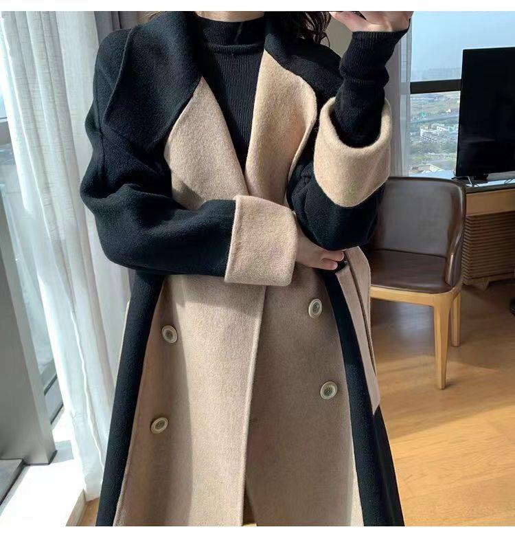 2023 New High-class Sense Of Color Collision Hepburn Style Tweed Coat