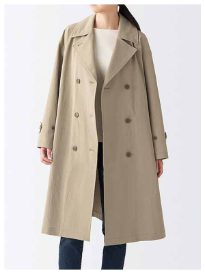 Waterproof loose version of women's long trench coat