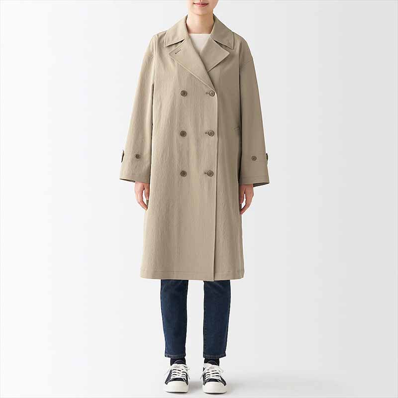 Waterproof loose version of women's long trench coat