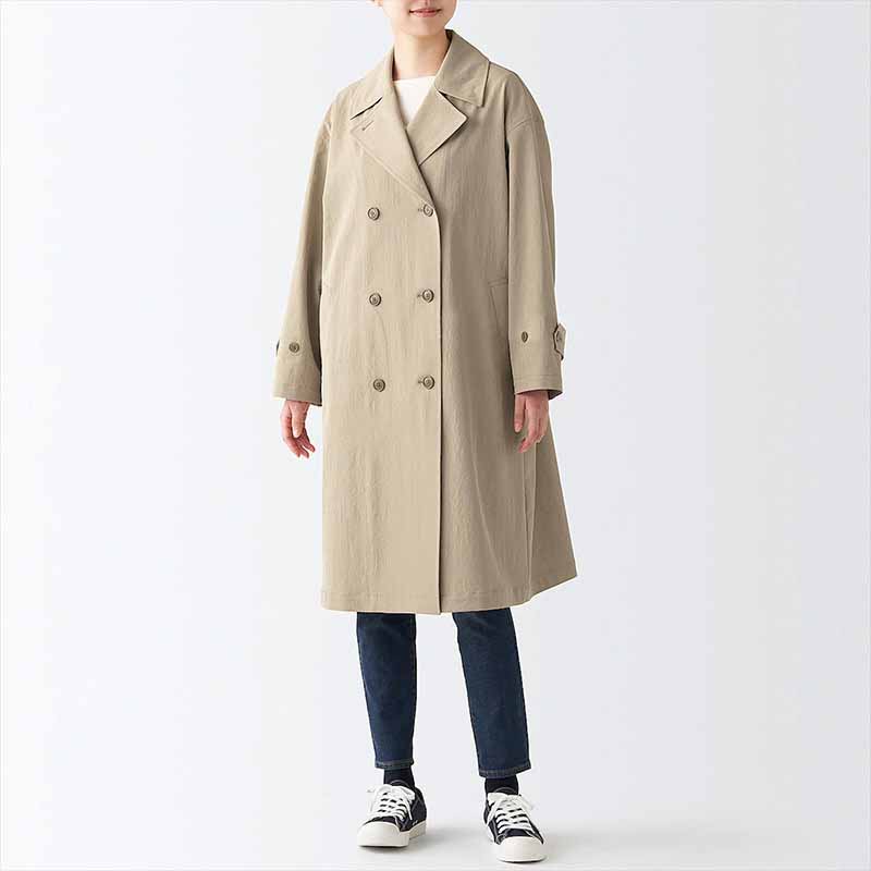 Waterproof loose version of women's long trench coat